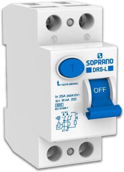 Imagem de Interruptor Diferencial Residual DR 2P 40A 3Ka Soprano