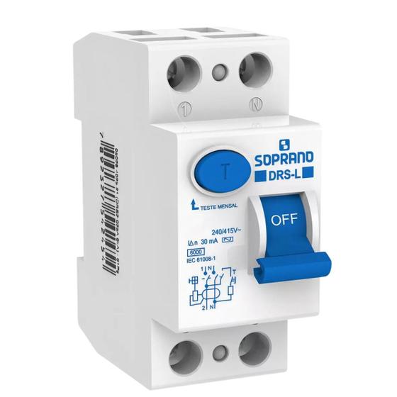 Imagem de Interruptor Diferencial Residual IDR DRS2-L 63A 40A 25A SOPRANO