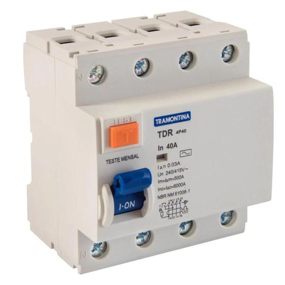 Imagem de Interruptor diferencial tdr-40 4p 40 a 30 ma 6 ka tramontina