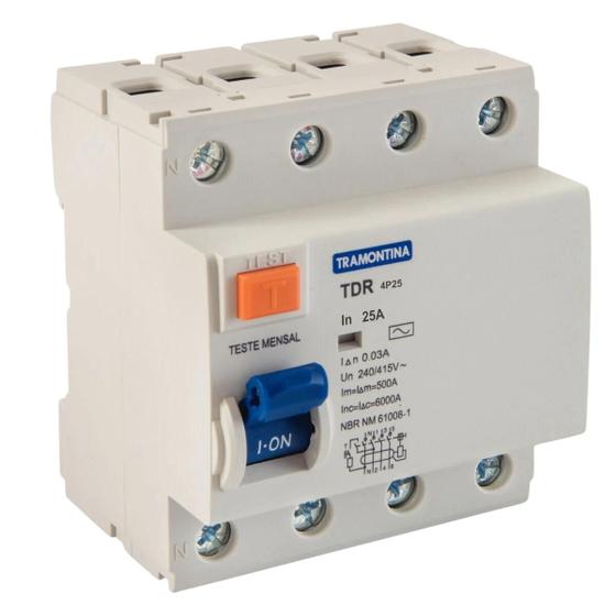 Imagem de Interruptor diferencial tdr-4p 25a 30ma 6ka tramontina