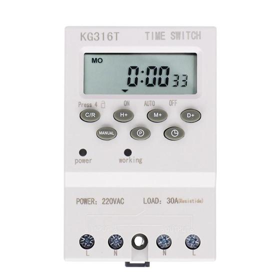 Imagem de Interruptor Digital De Temporização De 7 Dias 220V 25A, Controle De Tempo Programável Com Memória De