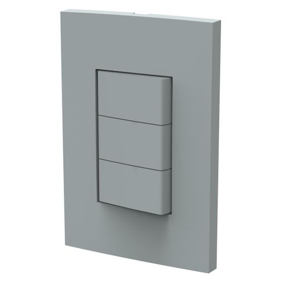 Imagem de Interruptor Dubai 3 Teclas Simples Gris Matte Enerbras