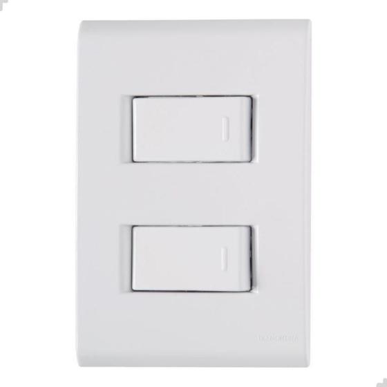 Imagem de Interruptor Duplo 10a 4x2 Branco Embutir Liz Tramontina