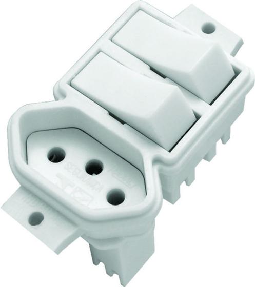 Imagem de Interruptor Duplo Paralelo + Tom. 10a Sistema X Bco S/ Placa