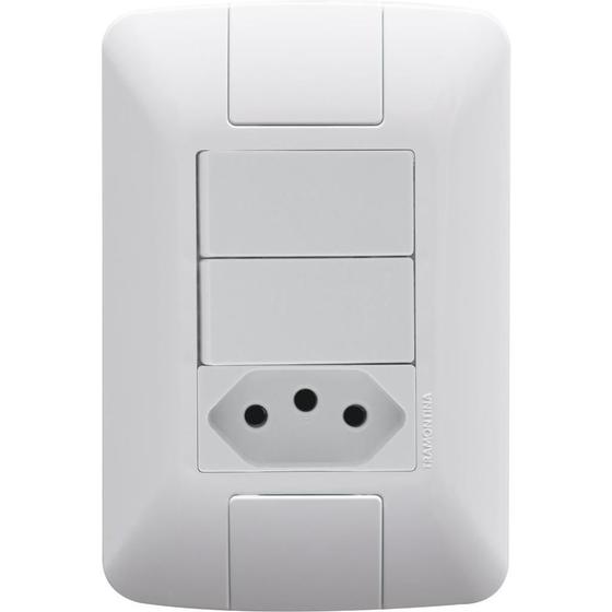 Imagem de Interruptor Duplo Paralelos 6a + Tomada 2p + t 10a Aria