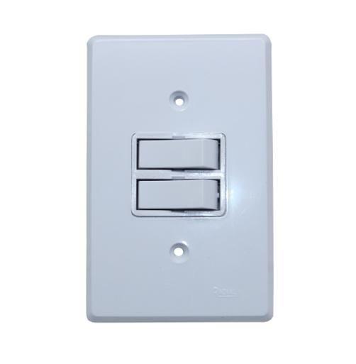 Imagem de Interruptor Duplo Simples 10A De Parede Gelo Radial 1807003