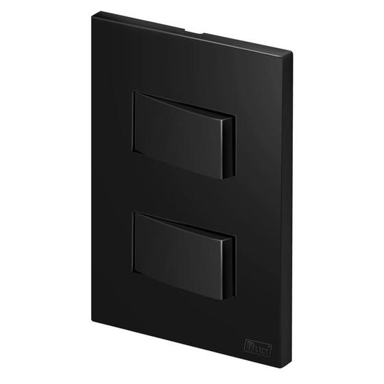 Imagem de Interruptor Duplo Simples + Paralelo - Recta Black Fosco