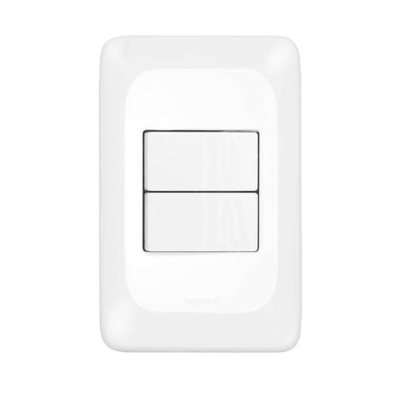 Imagem de Interruptor Duplo Simples PIAL PoP 2 Teclas Conjunto 4x2 LGX101