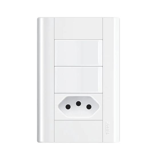 Imagem de Interruptor duplo + tomada 20a com placa 4x2 Fame Modulare