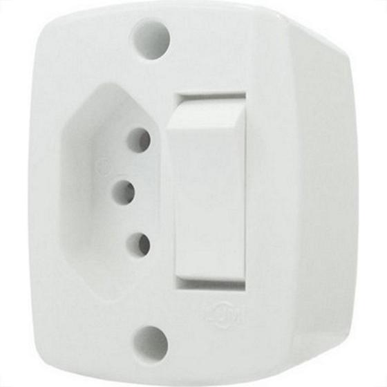 Imagem de Interruptor Externo Ilumi Retangular + Tomada 2P+T. 10A. 16544 - Kit C/10 Pecas