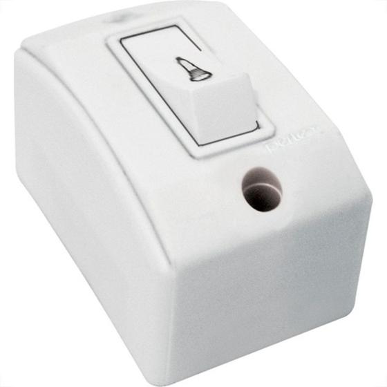 Imagem de Interruptor Externo Perlex Retangular 1 Campainha Branca 175Brc/10 - Kit C/10