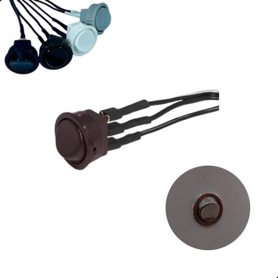 Imagem de Interruptor Gota Redondo Paralelo Marrom Com Cabo 10Cm