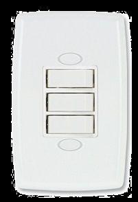 Interruptor De 3 Módulos: 1 Tecla Simple Y 2 Teclas Paralelas De Color Blanco Corriente Nominal De 6 A Voltaje Nominal De 250 V