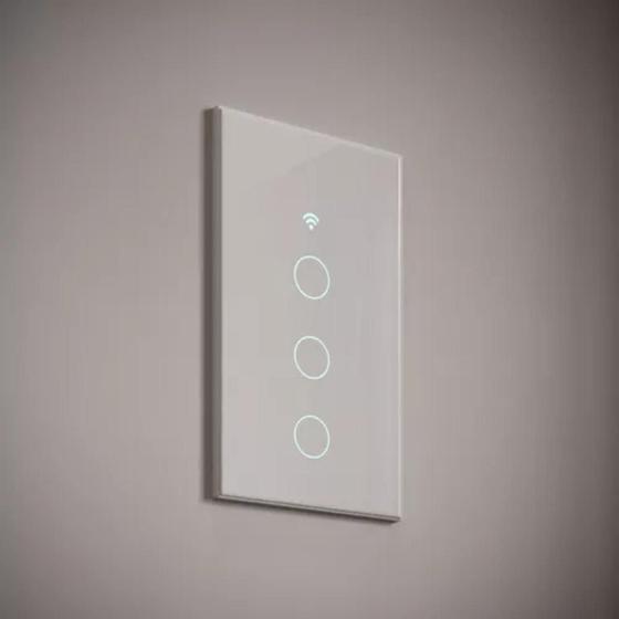 Imagem de Interruptor Inteligente 1 2 3 Botão Wifi Smart Automação Touch Branco ou Preto App Controle  Alexa Google Home