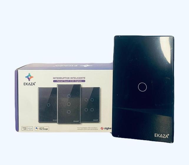 Imagem de Interruptor Inteligente 1 Botao Preto 4x2 Zigbee Ekaza