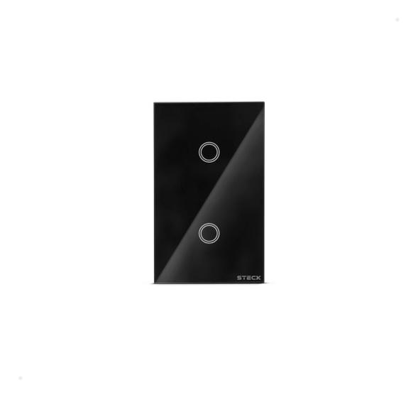 Imagem de Interruptor Inteligente Alexa 2 Botões 4x2 Steck Cor Preto