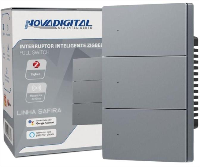 Imagem de Interruptor Inteligente Novadigital 3 Teclas Físicas Zigbee
