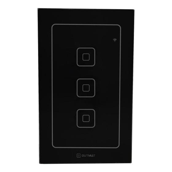 Imagem de Interruptor Inteligente Outmat Touch Wi-Fi 4X2 3 Bot. Preto