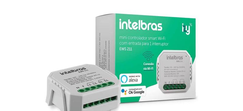 Interruptor Inteligente Smart IZY Controlador de Cargas Wifi 1/1 EWS 211 Branco Intelbras Menor preço em Interruptor Inteligente Smart IZY Controlador de Cargas Wifi 1/1 EWS 211 Branco Intelbras