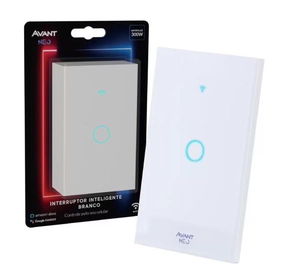 Imagem de Interruptor Inteligente Smart  Wifi 1 Botão Touch 4x2 Digital Smart Alexa Google Home - AVANT NEO 