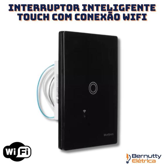 Imagem de Interruptor Inteligente Touch 1 Tecla Preto Tomada