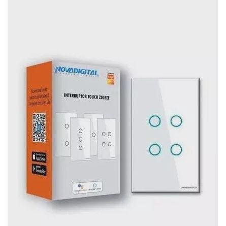 Imagem de Interruptor Inteligente Touch 4 Botões ZigBee Nova Digital