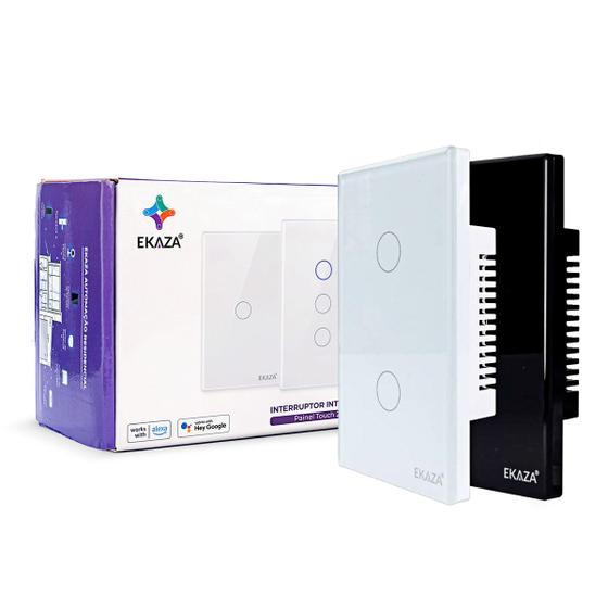Imagem de Interruptor Inteligente Wifi 2 Botões Touch Smart Ekaza Alexa e Google