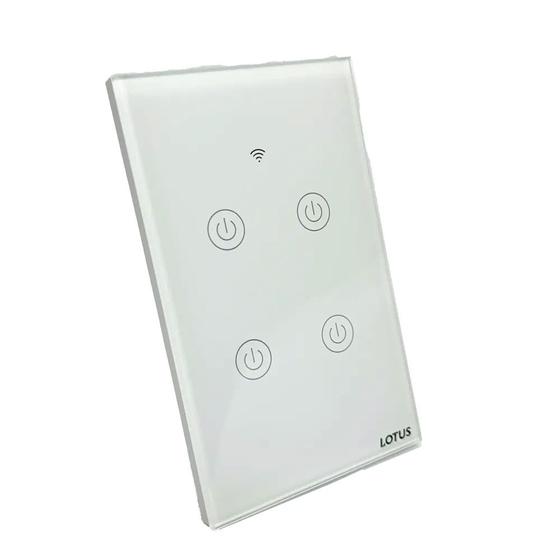 Imagem de Interruptor Inteligente Wifi 4 Botões Touch 4x2 Alexa Tuya Smart Life Bivolt Branco