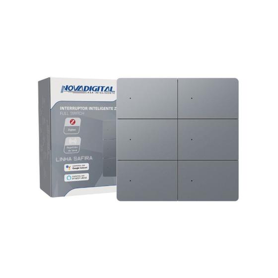 Imagem de Interruptor Inteligente Zigbee 6 Botões 4X4 Linha Safira Novadigital