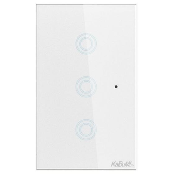 Imagem de Interruptor KaBuM! Smart, Bivolt, 3 Botões, Branco, 15A, 50/60Hz, Smart Home