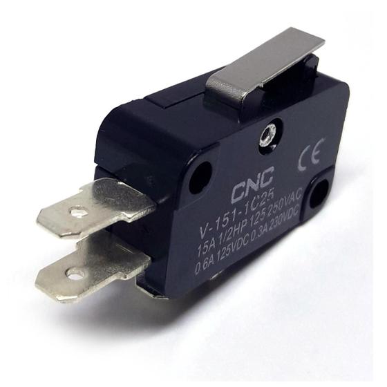 Imagem de Interruptor Micro Switch V-151-1C25 CNC - 15A/0,5HP - Preto - 28x16x10mm