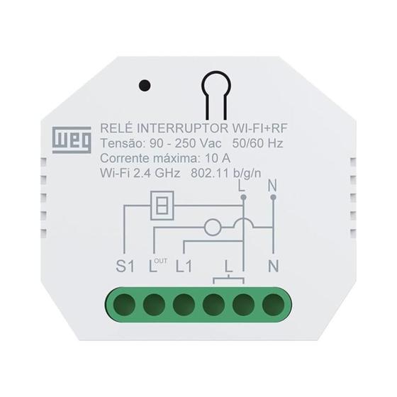 Imagem de Interruptor mini modulo 1 canal bivolt wi-fi rf smart weg home