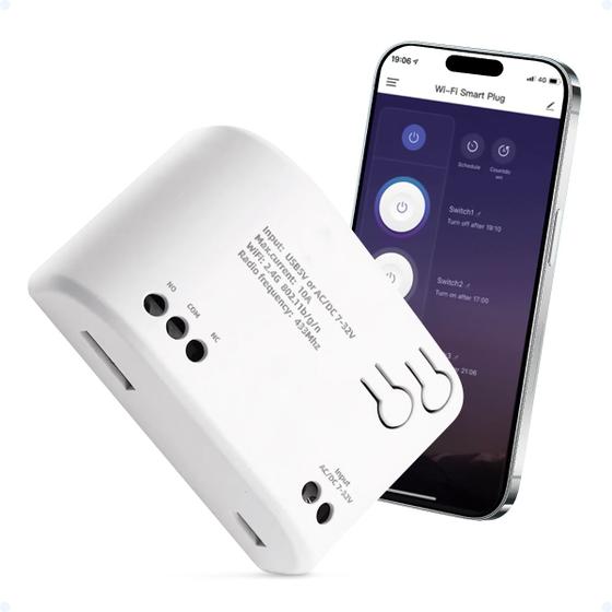 Imagem de Interruptor Mini Relé Wifi Módulo De Pulso Inteligente Alexa
