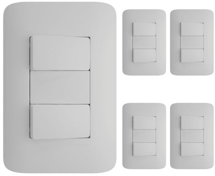 Imagem de Interruptor Paralelo Duplo 10a 250v 4x2- Modular - 5 Und