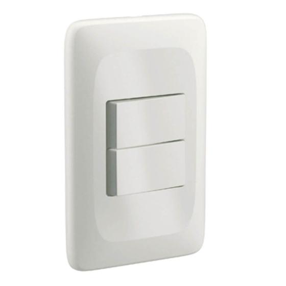 Imagem de Interruptor Paralelo e Simples 2 Teclas Lorezentti Zuli LZX102 Legrand Com Suporte 4x2