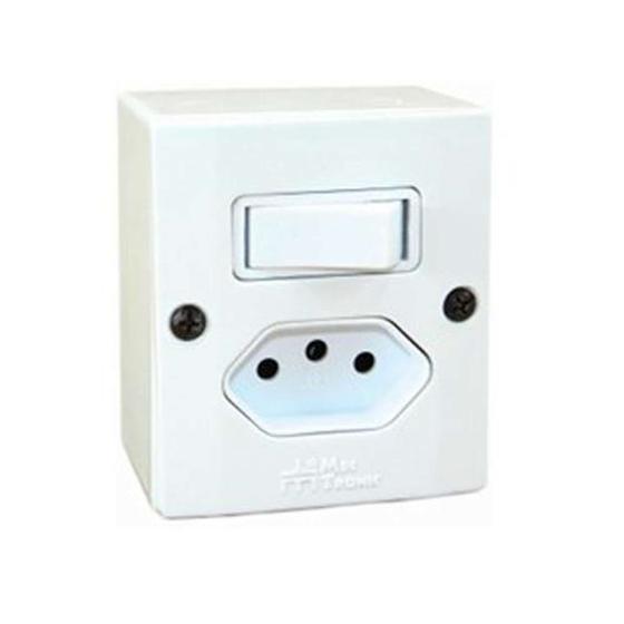 Imagem de Interruptor Paralelo + Tomada 10A Mectronic - Conjunto SPTR-CJ6SM