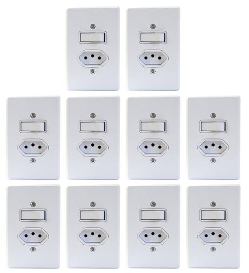 Imagem de Interruptor Paralelo + Tomada 20a Linha Gelo Radial c/ 10
