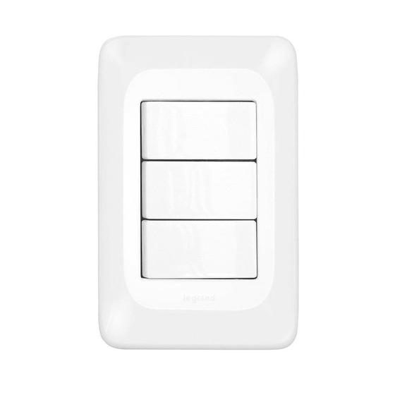 Imagem de Interruptor Pial Pop 3 Teclas Simples com Placa 4X2