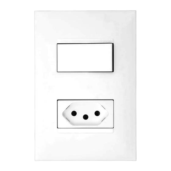 Imagem de Interruptor Plus+ 1 Tecla Simples E Tomada 10A Branca Pial