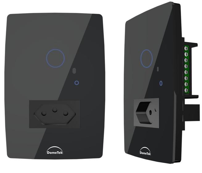 Imagem de Interruptor Preto Smart Touch Wifi Google Alexa 1 Tecla Tomada