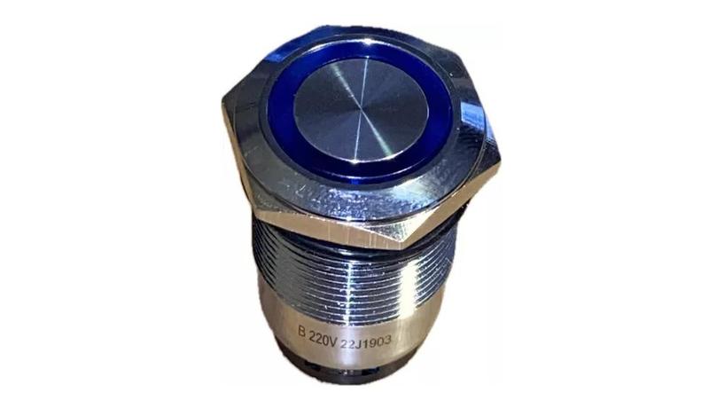 Imagem de Interruptor Push/button Modelo Pulsante 220v Com Led Azul