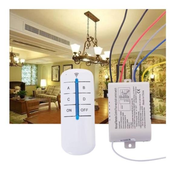 Imagem de Interruptor rele inteligente automação de Lampada 4 vias ABCD com controle remoto