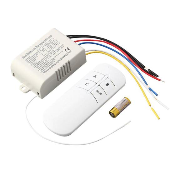 Imagem de Interruptor sem fio de controle remoto 3 Vias Wireless Infravermelho para lâmpada tensão Bivolt
