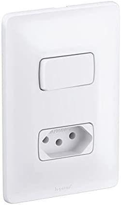 Imagem de Interruptor simples 1 seção 10a 250v + 1 tomada 2p+t 10a 250v 4x2 pial legrand