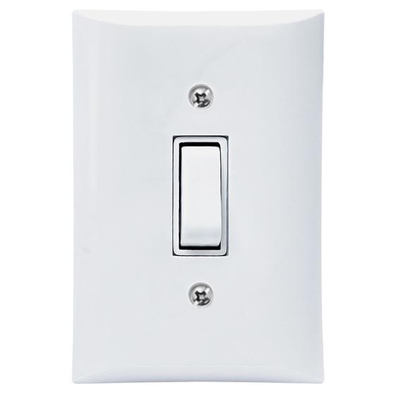 Imagem de Interruptor Simples 1 Tecla 10A Com Placa Espelho Branco