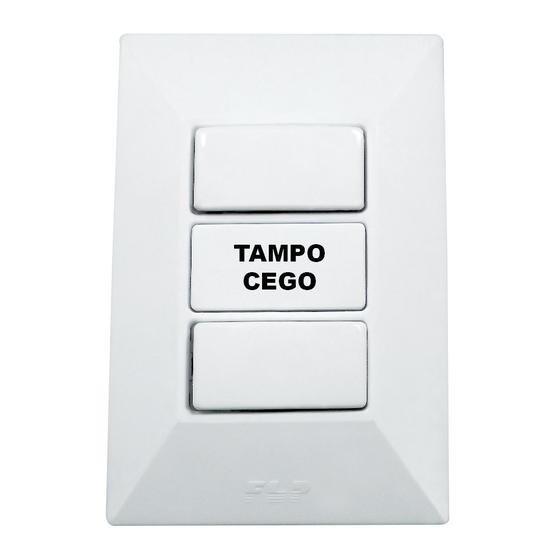 Imagem de Interruptor Simples 10A 2 Teclas Branco Com Placa Espelho Linha Dubai 127v e 250v Bivolt