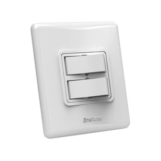 Interruptor Simples 10A 2 Teclas Branco Linha E SX Enerbras Menor preço em Interruptor Simples 10A 2 Teclas Branco Linha E SX Enerbras
