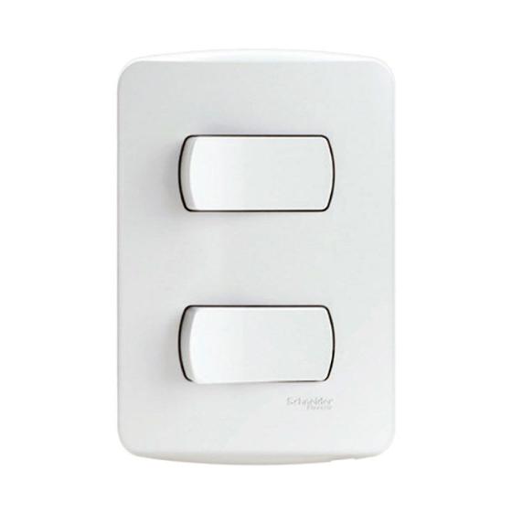 Interruptor Simples 10A 4x2 2 Teclas Branco Miluz Schneider Menor preço em Interruptor Simples 10A 4x2 2 Teclas Branco Miluz Schneider