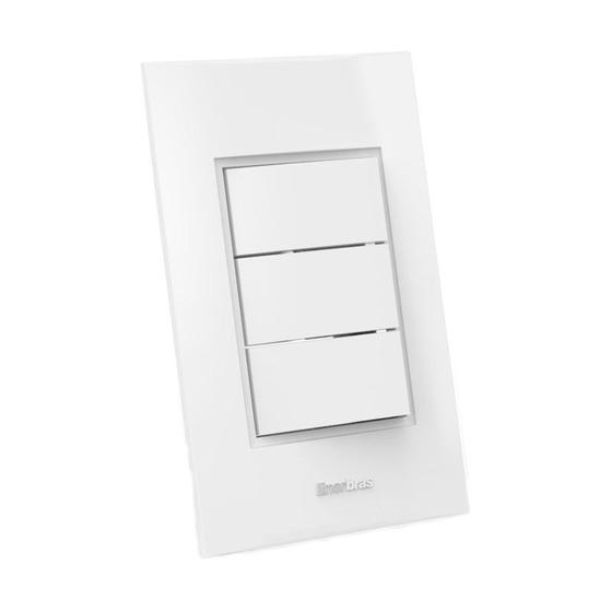 Interruptor Simples 10A 4x2 3 Teclas Branco Beleze Enerbras Menor preço em Interruptor Simples 10A 4x2 3 Teclas Branco Beleze Enerbras