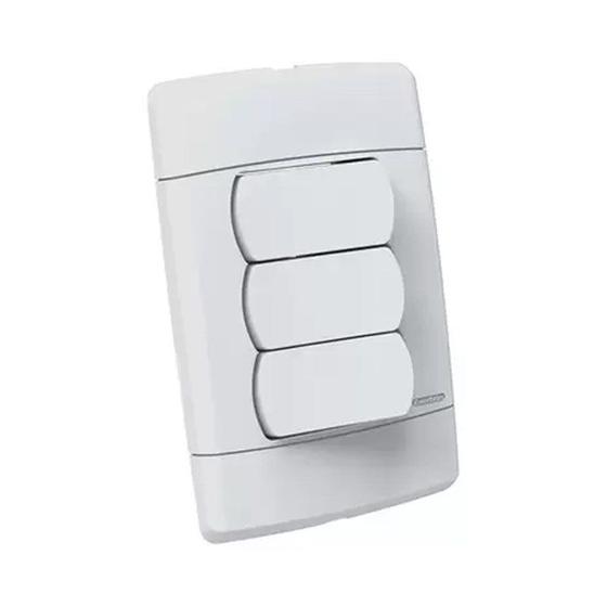Imagem de Interruptor Simples 10A 4x2 3 Teclas Branco Neo Sottile Enerbras